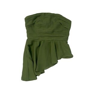 Green Strapless Asymmetrical‎ Top